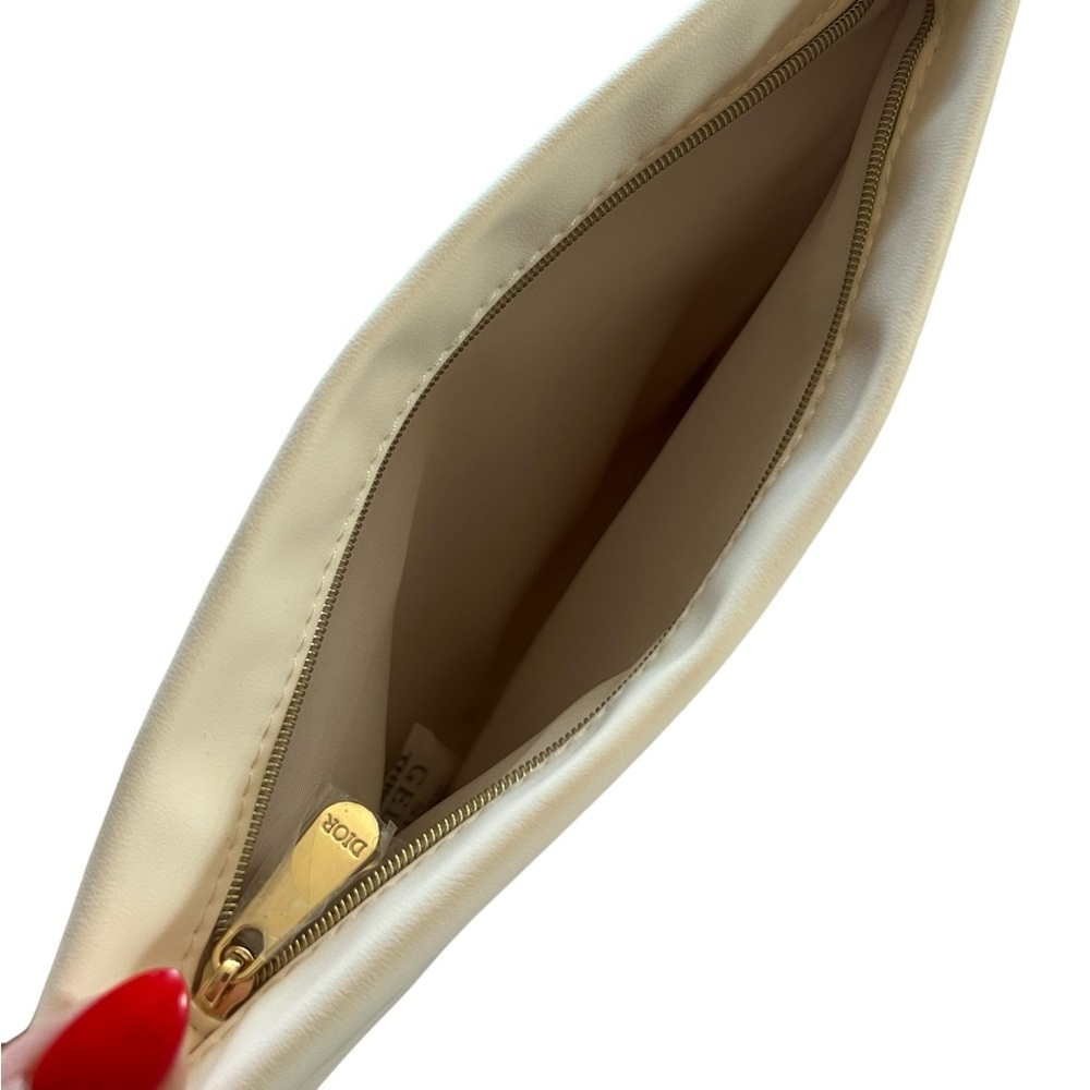 DIOR Beauty Cosmetic Bag – Beige Pouch Clutch – Soft Faux Leather – NEW in Box! - Picture 5 of 13